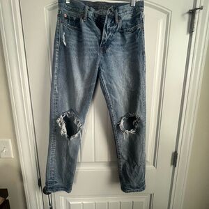 American Eagle Outfitters Relaxed Ripped Blue Jeans
